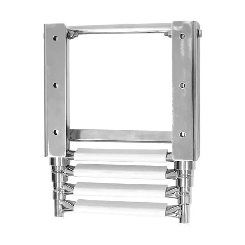 Техномарин Трап телескопический выдвижной, 4 белых ступени (ширина 290 мм.)