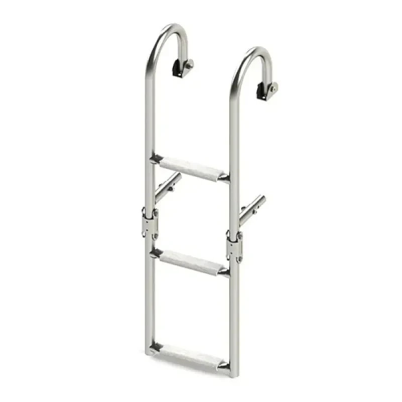 Техномарин Трап складной с горизонтальным креплением, 3 белых ступени (ширина 220 мм.)