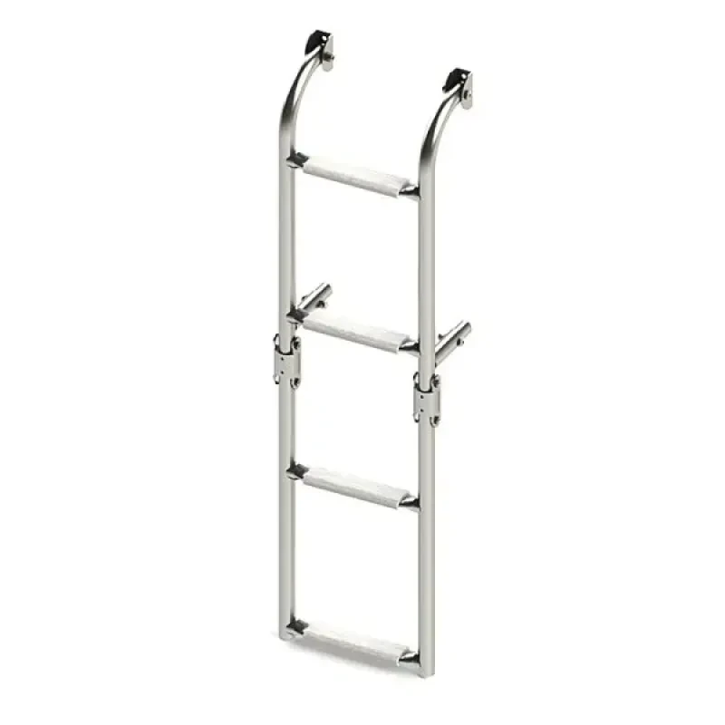 Техномарин Трап складной с вертикальным креплением, 4 белых ступени (ширина 220 мм.)