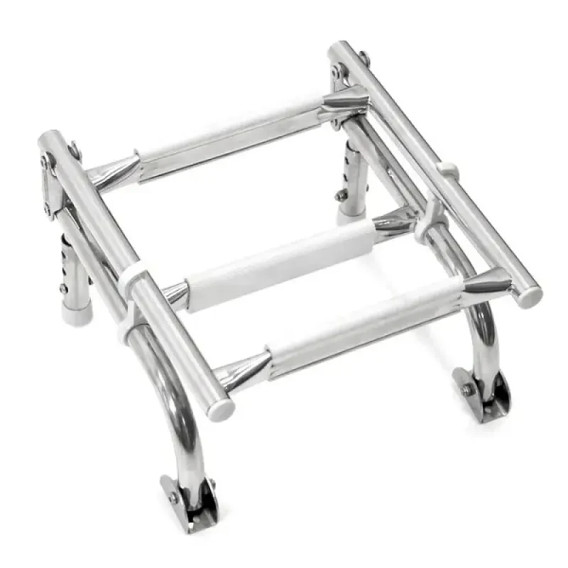 Техномарин Трап складной с вертикальным креплением, 3 белых ступени (ширина 270 мм.)