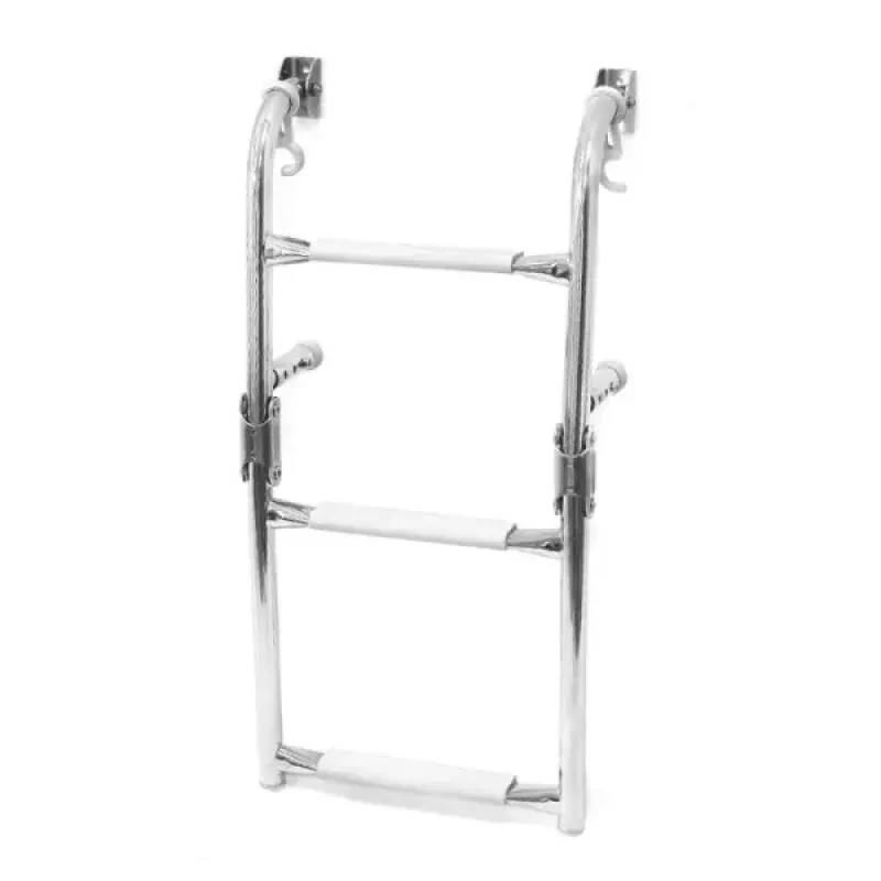 Техномарин Трап складной с вертикальным креплением, 3 белых ступени (ширина 270 мм.)