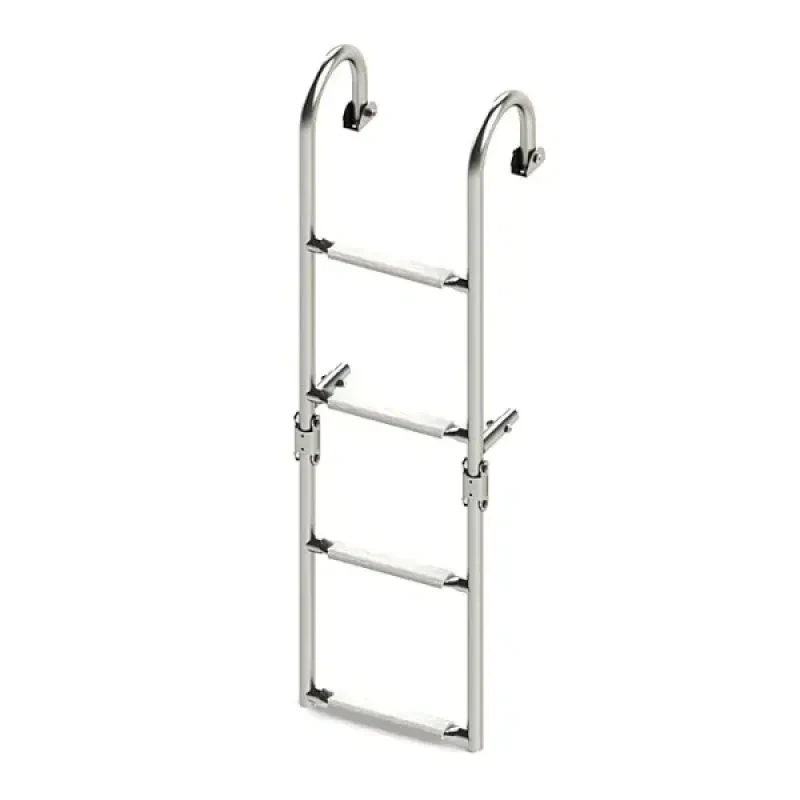 Техномарин Трап складной с горизонтальным креплением, 4 белых ступени (ширина 270 мм.)