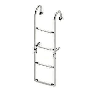 Трап складной с горизонтальным креплением, 4 белых ступени (ширина 270 мм.) 040178WT