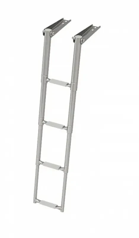 Техномарин Трап телескопический складной узкий, 4 серых ступени (ширина 264 мм.)
