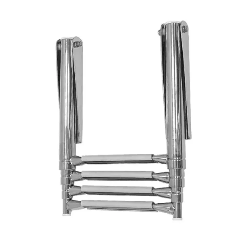 Техномарин Трап телескопический складной узкий, 4 серых ступени (ширина 264 мм.)