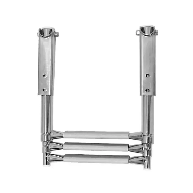 Техномарин Трап телескопический складной узкий, 3 серых ступени (ширина 253 мм.)