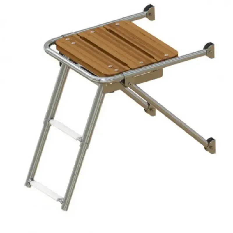 Техномарин Платформа кормовая с трапом 2 ступени белые