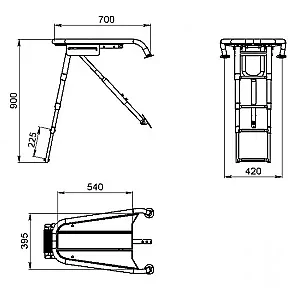 Платформа носовая с трапом 4 ступени белые 040246WT