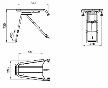 Платформа носовая с трапом 3 ступени белые 040245WT