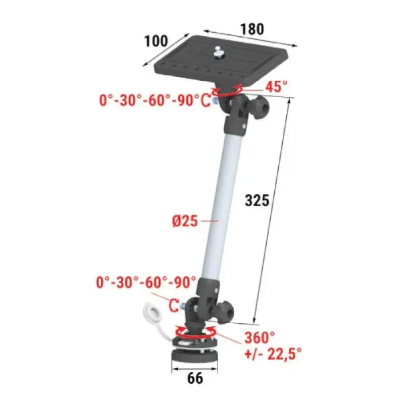 Техномарин Площадка монтажная на палубу быстросъемная с удлинителем 250 мм