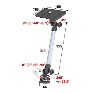 Площадка монтажная на палубу быстросъемная с удлинителем 250 мм 040565T