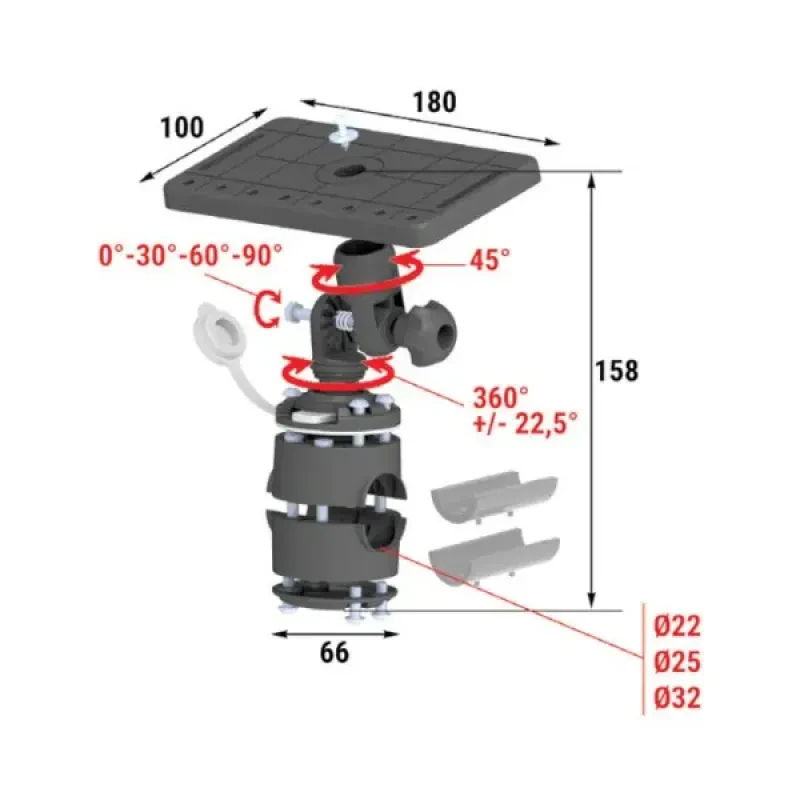 Техномарин Площадка монтажная на леер быстросъемная
