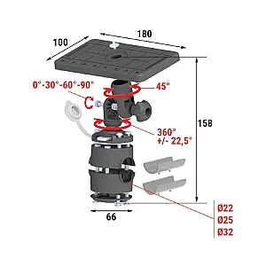 Площадка монтажная на леер быстросъемная 040562T