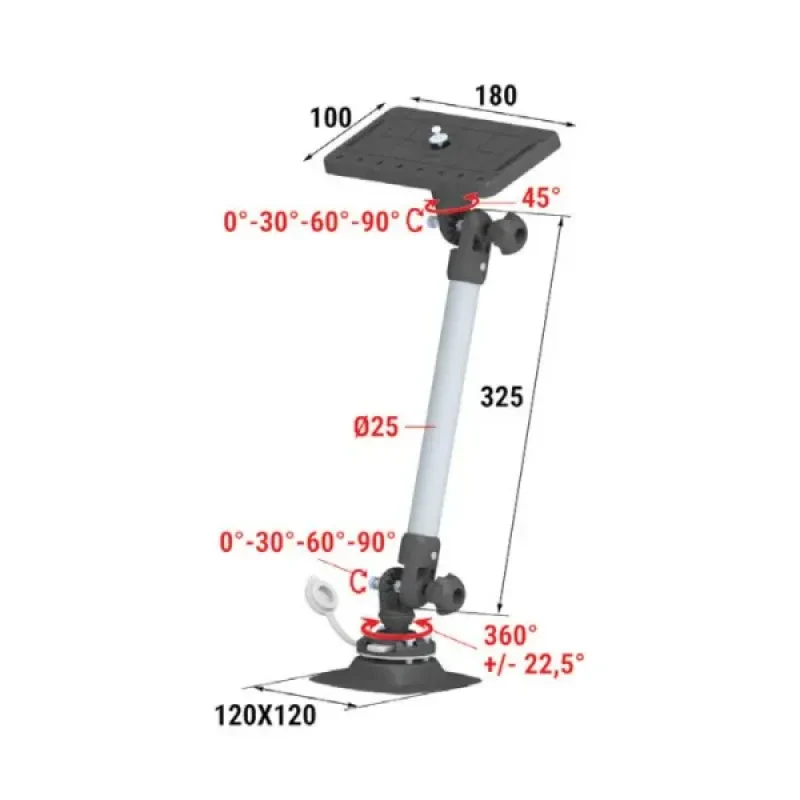 Техномарин Площадка монтажная на баллон быстросъемная с удлинителем 325 мм