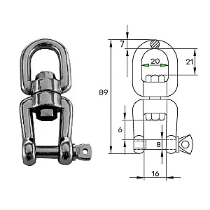 Вертлюг петля-скоба 7мм 2702-0108