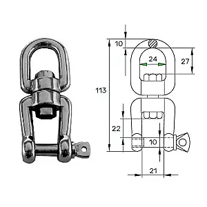 Вертлюг петля-скоба 10мм 2702-0110