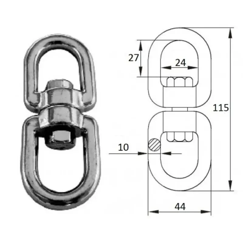 CIM Вертлюг петля-петля 10мм