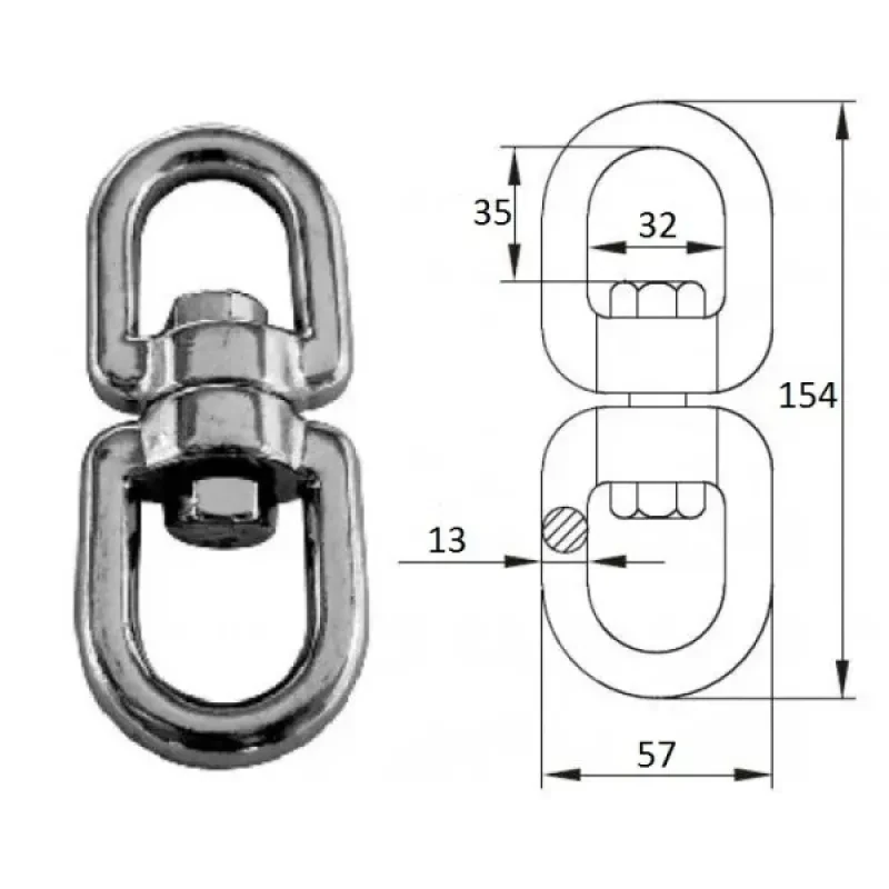CIM Вертлюг петля-петля 13мм