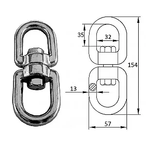Вертлюг петля-петля 13мм 2701-0113