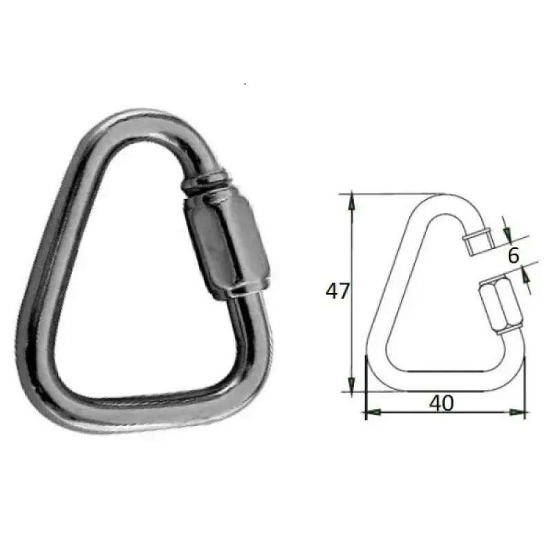 CIM Гак-карабин треугольный 5 мм AISI 316