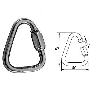 Гак-карабин треугольный 5 мм AISI 316 1703-0105