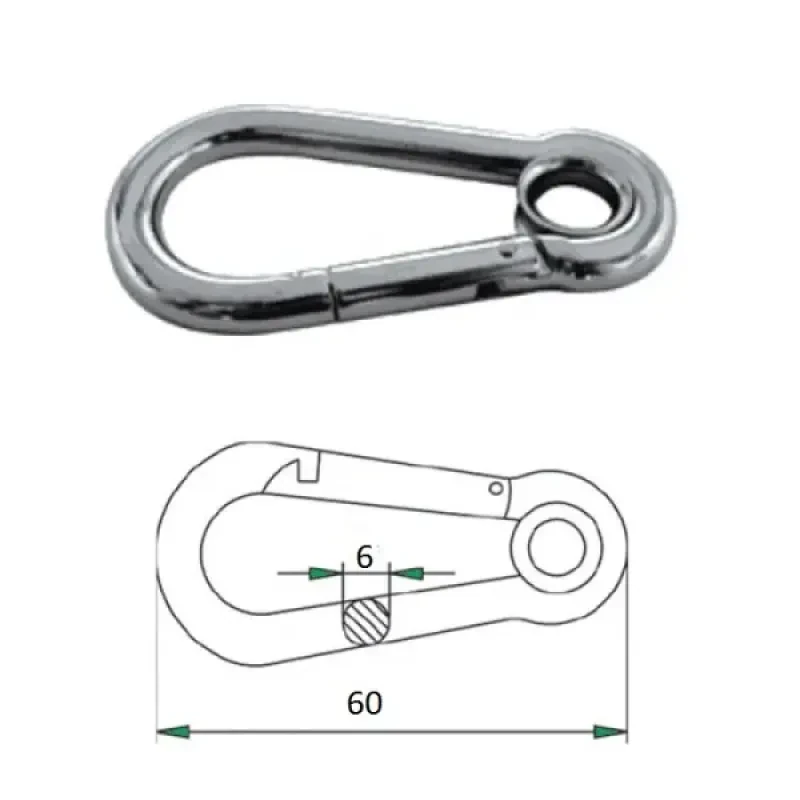 CIM Гак-карабин с проушиной 6х60мм
