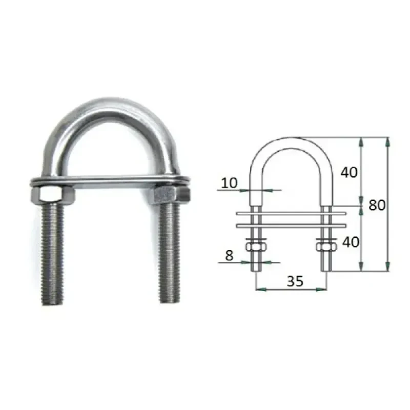 CIM Рым-болт с двойной планкой 8х80мм