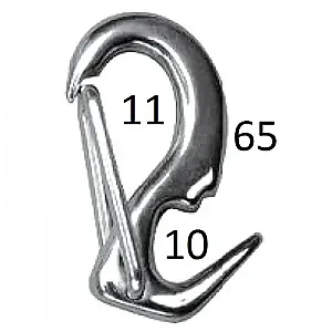 Карабин-крюк пружинный 65мм 002365