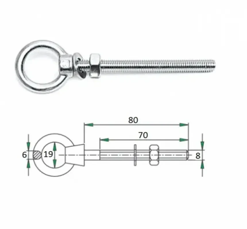 CIM Рым-болт с проушиной 8х80мм