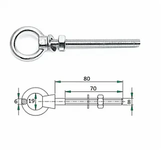 Рым-болт с проушиной 8х80мм 1006-0108