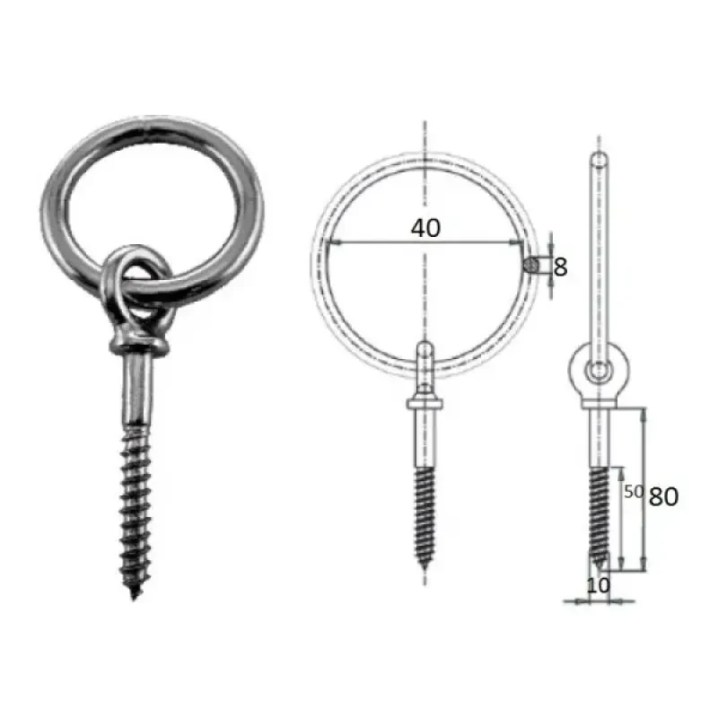 CIM Рым c шурупом 10х50мм