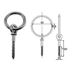 Рым c шурупом 10х50мм 1011-0110