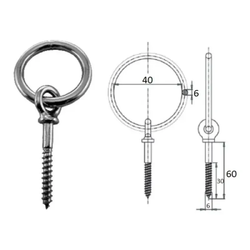 CIM Рым c шурупом 6х30мм