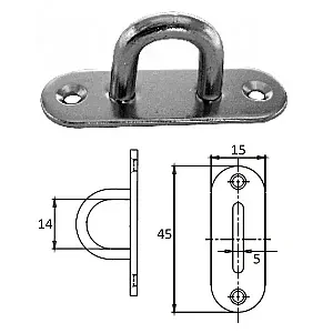 Планка овальная с проушиной 5 мм AISI 304 1021-0305
