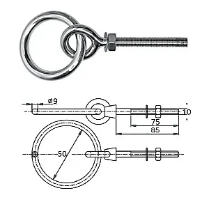Рым-болт 10х75мм 1005-0110