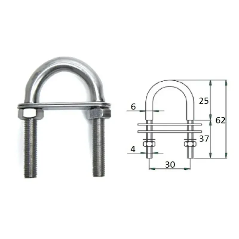 CIM Рым-болт с двойной планкой 4х62мм