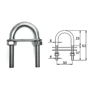 Рым-болт с двойной планкой 4х62мм 1016-0301