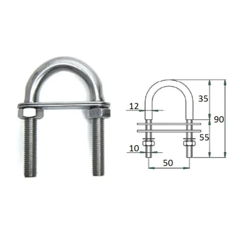 CIM Рым-болт с двойной планкой 10х90м