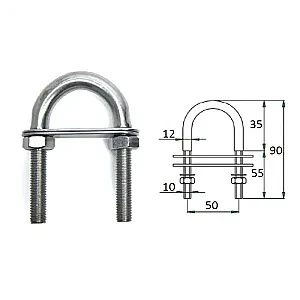 Рым-болт с двойной планкой 10х90м 1016-0314