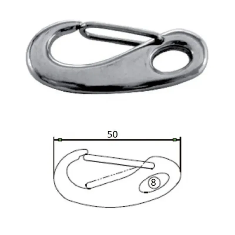 CIM Карабин 50мм, нерж.сталь