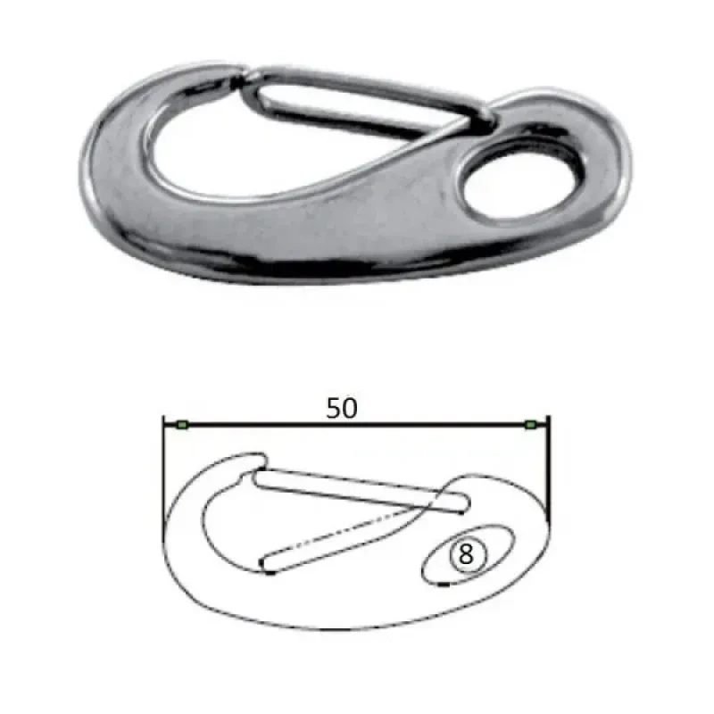 CIM Карабин 50мм, нерж.сталь