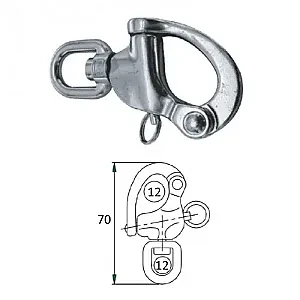 Карабин вертлюжный 12мм 2424-0112