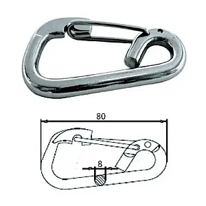 Карабин 80мм, нерж.сталь 2608-0108