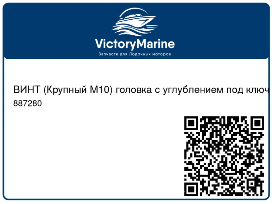 ВИНТ (Крупный M10) головка с углублением под ключ – по 30 в упаковке Mercury