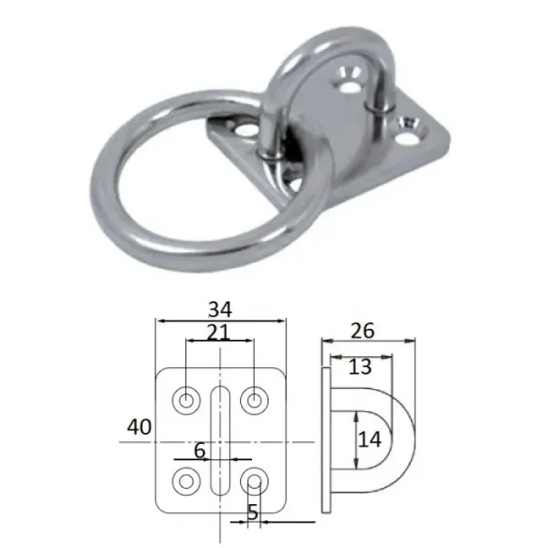 CIM Планка квадратная с кольцом 6мм