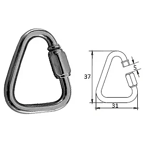 Гак-карабин треугольный 3.5 мм AISI 316 1703-0103