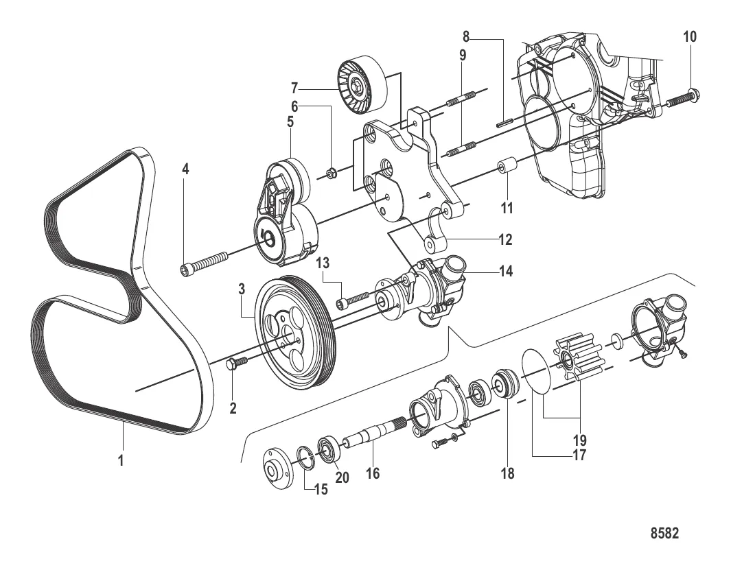 Водяной насос и передняя отделка