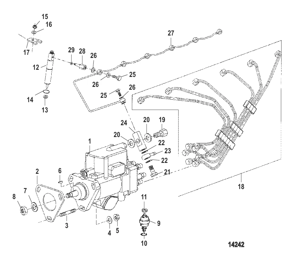 Инжекторный насос Форсунка и трубы
