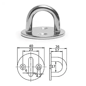 Планка круглая с обухом 6х40мм 1022-0306