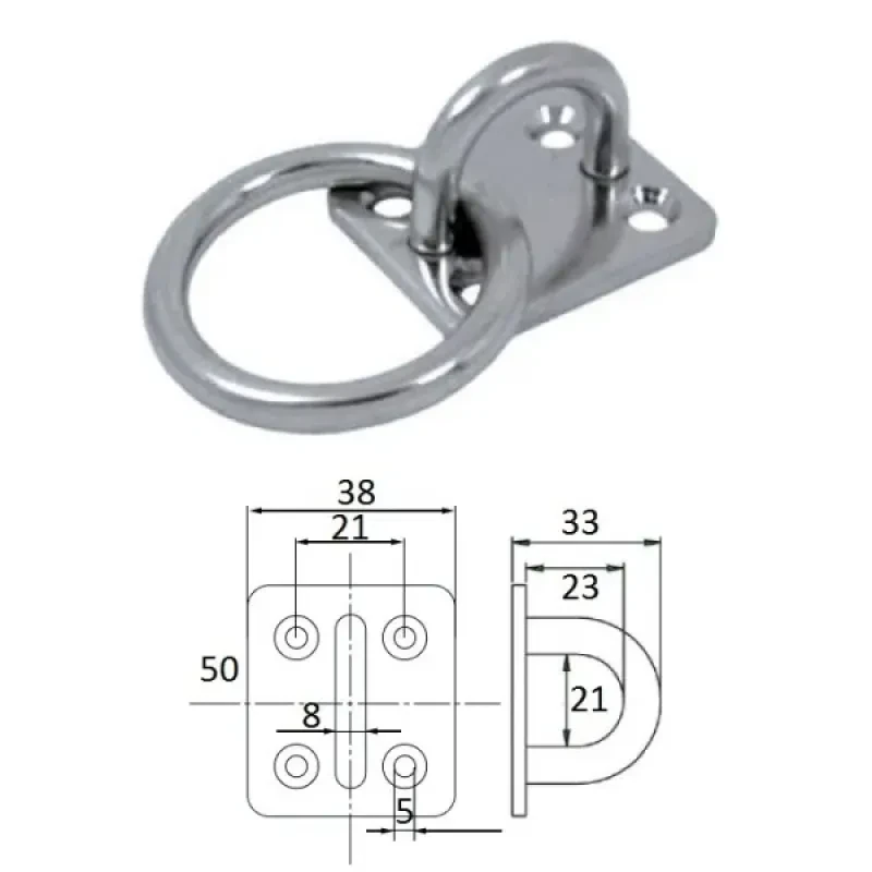 CIM Планка квадратная с кольцом 8мм